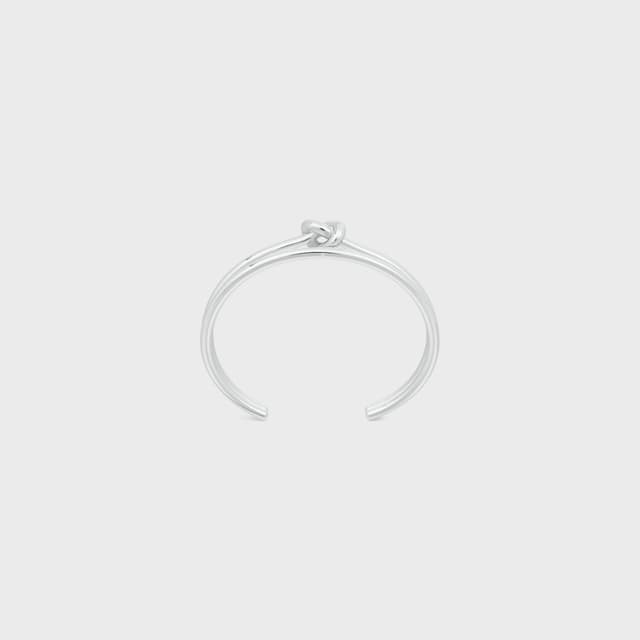 CELINE Knot Double Cuff in Brass with Rhodium Finish