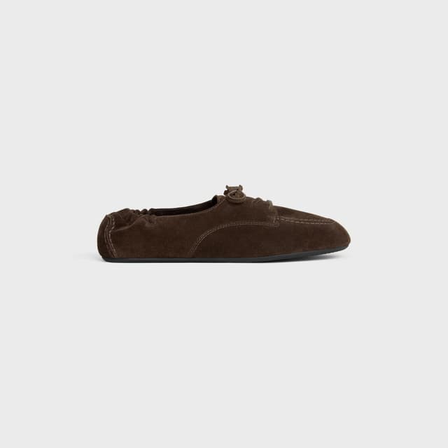 CELINE ADAM LACE-UP LOAFER IN SUEDE CALFSKIN