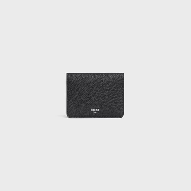 CELINE BI-FOLD CARD HOLDER IN Grained Calfskin