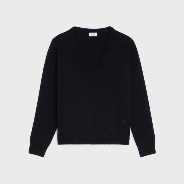 CELINE TRIOMPHE V-NECK SWEATER IN HERITAGE CASHMERE