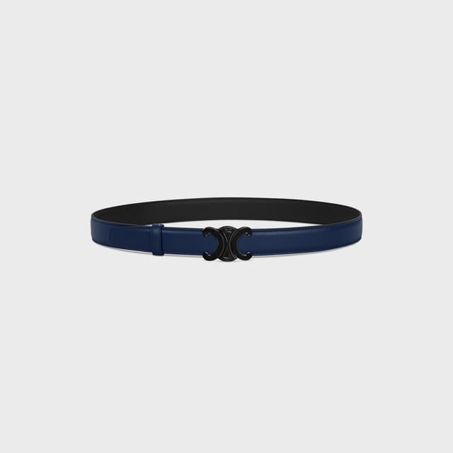 CELINE Triomphe Buckle IN METAL & Reversible Strap 25MM IN Smooth and Grained Calfskin