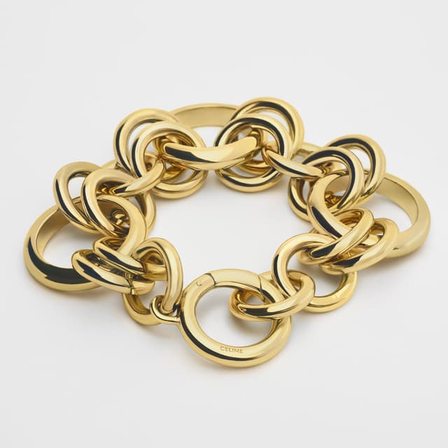 CELINE Celine Charms Heritage Chunky Bracelet in Brass with Gold Finish