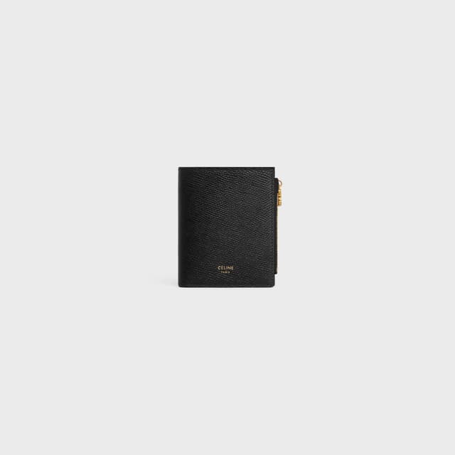 CELINE COMPACT WALLET TRIOMPHE CHARMS IN GRAINED CALFSKIN