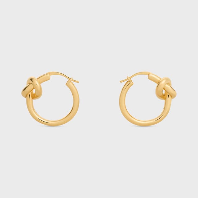 CELINE Knot Small Hoops in Brass with Gold finish