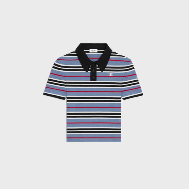 CELINE cropped polo IN striped cotton
