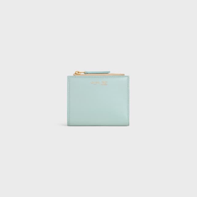 CELINE COMPACT WALLET TRIOMPHE STAMP IN GRAINED SUPPLE CALFSKIN