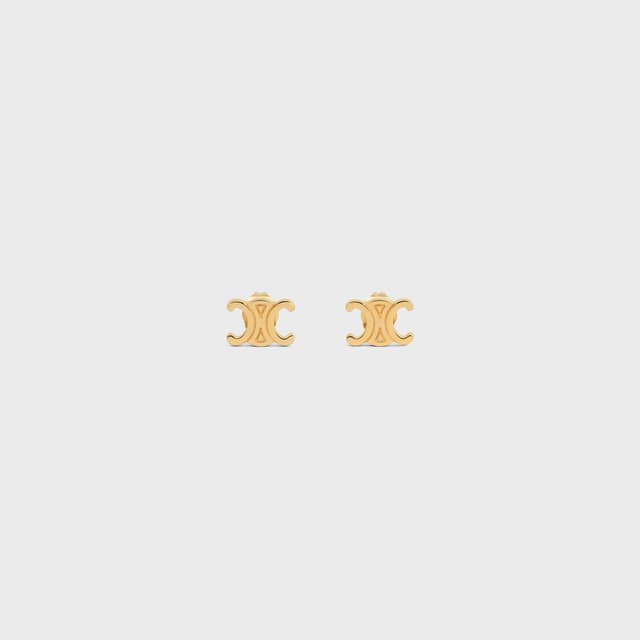 CELINE Triomphe Studs in Brass with Gold Finish