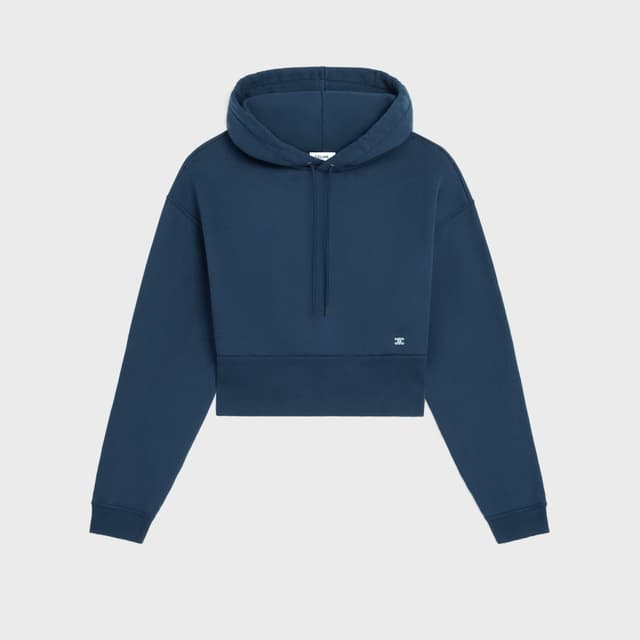 CELINE cropped hoodie IN cotton fleece