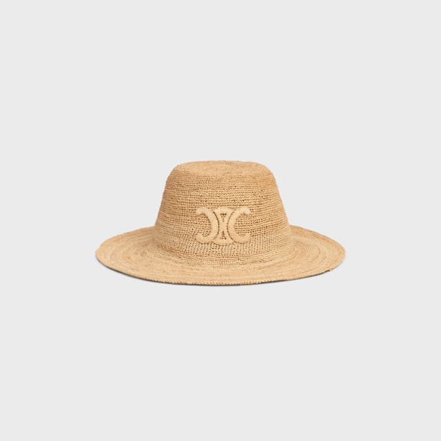 CELINE triomphe hat in raffia
