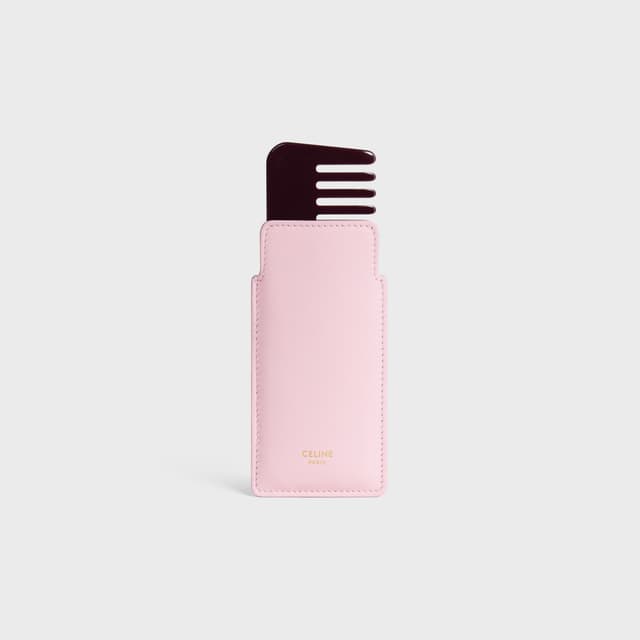 CELINE Small Hair Comb With Case in Smooth Calfskin