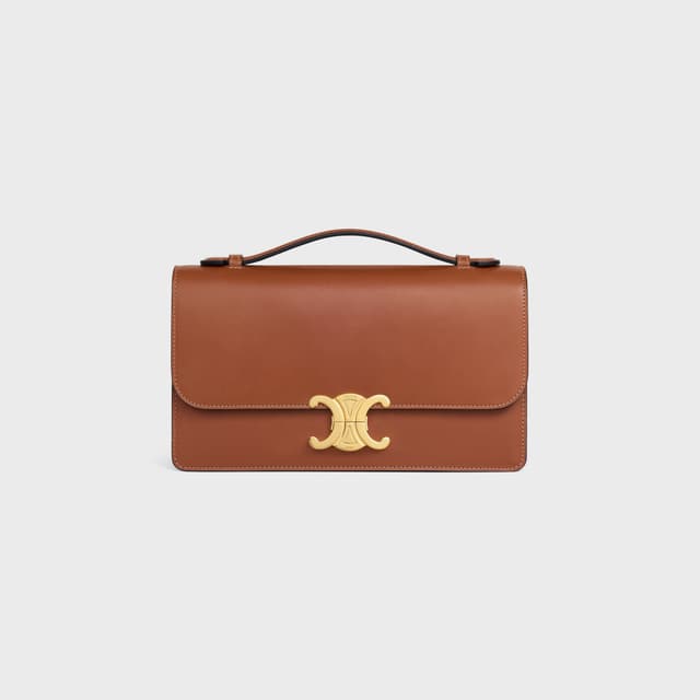 CELINE MEDIUM TRIOMPHE FOLIO IN Natural calfskin