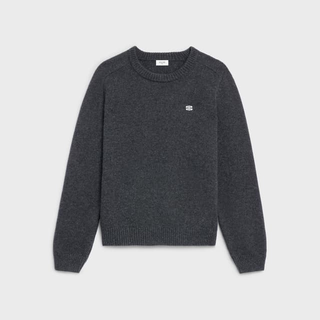 CELINE triomphe crew neck sweater in wool and cashmere