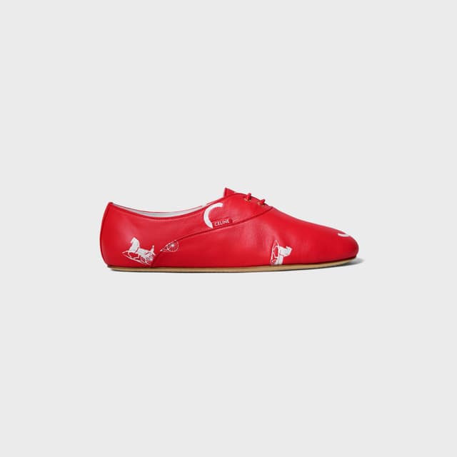 CELINE BALLET LACE-UP SHOE IN C AND Calèche Stamped Lambskin