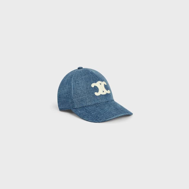 CELINE TRIOMPHE BASEBALL CAP IN DENIM UNION WASH