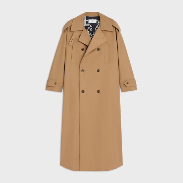 CELINE trench coat IN COTTON AND WOOL GABARDINE