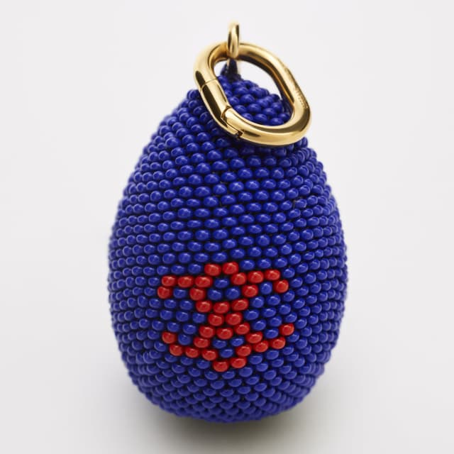CELINE Celine Charms Beads Egg Pendant IN Beads and Brass with Gold Finish