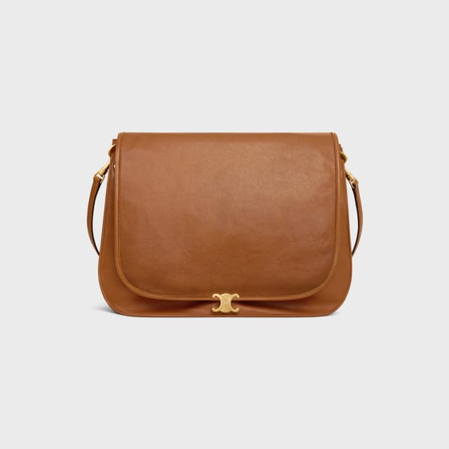 CELINE SOFT TRIOMPHE BESACE IN SUPPLE SHINY LAMBSKIN