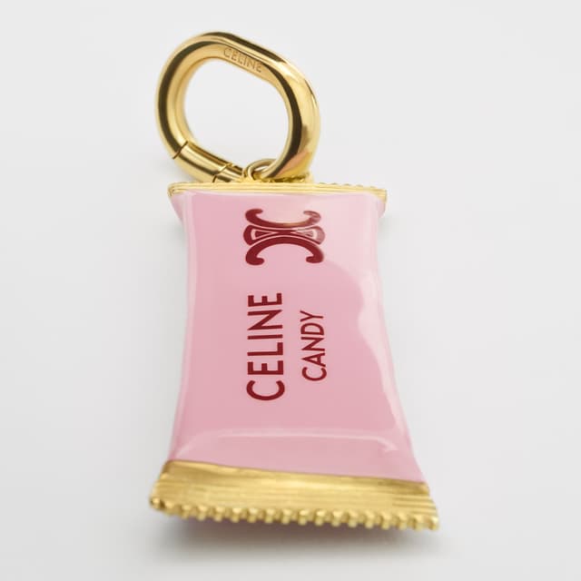 CELINE CHARMS CANDY BAR IN ENAMEL AND BRASS WITH GOLD FINISH