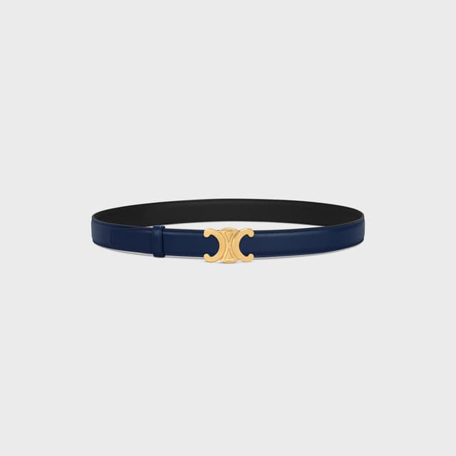 CELINE Triomphe Buckle IN METAL & Reversible Strap 25MM IN Smooth and Grained Calfskin