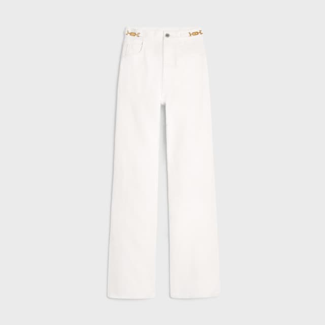 CELINE Jane flared jeans in optic white wash denim