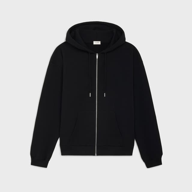 CELINE zipped hoodie IN cotton fleece