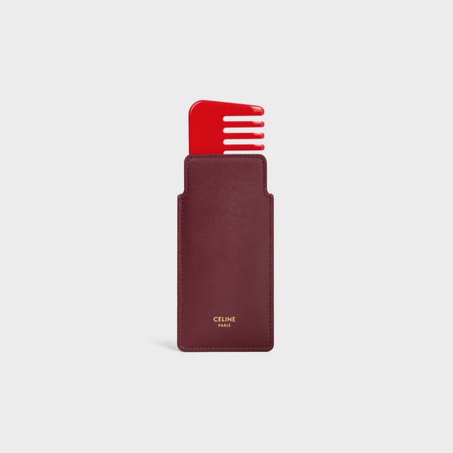 CELINE Small Hair Comb With Case in Smooth Calfskin