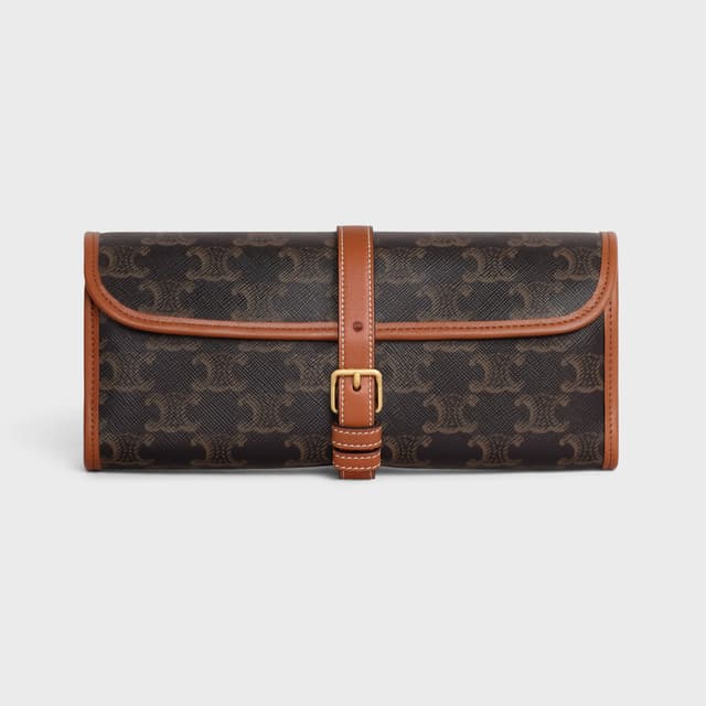 CELINE Domino Case in Triomphe Canvas and Lambskin