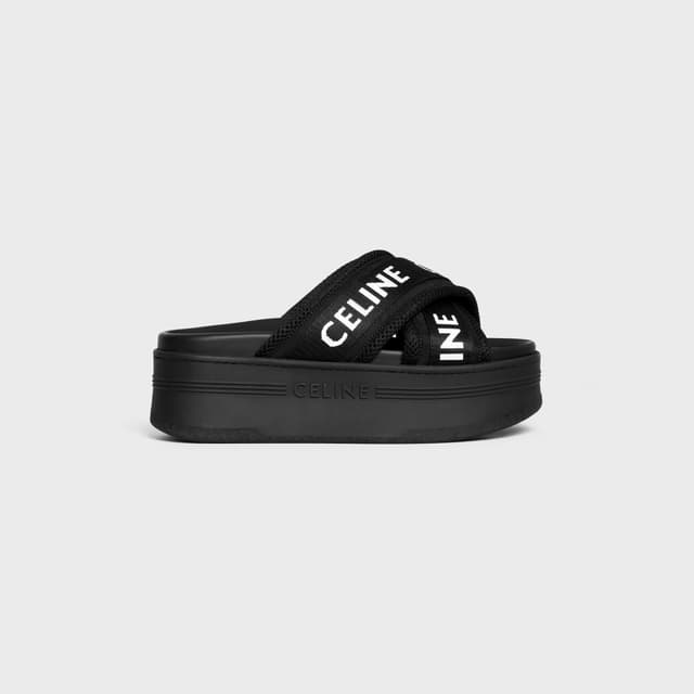 CELINE CELINE BLOCK SLIDE IN Mesh, NYLON & Textile with CELINE Jacquard