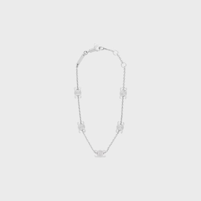 CELINE Triomphe Mini Triomphe Bracelet in Brass with Rhodium Finish