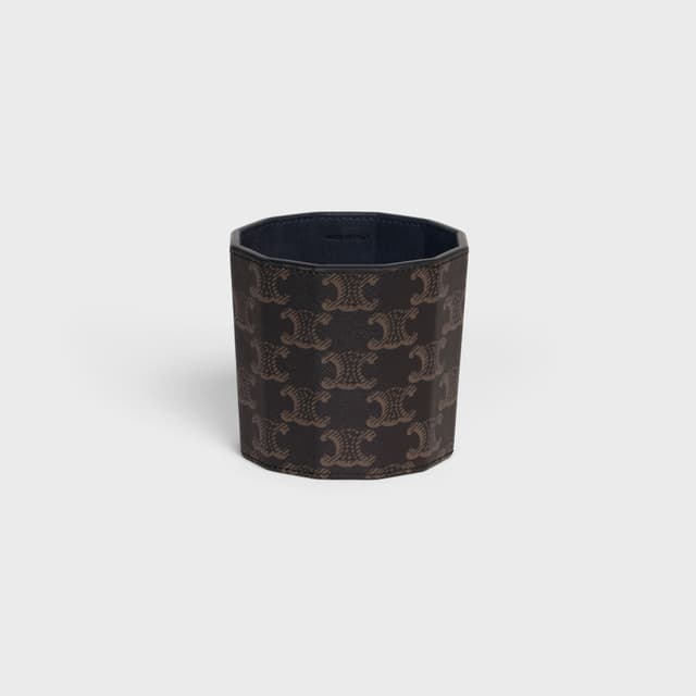 CELINE Candle Case in Triomphe Canvas and Calfskin