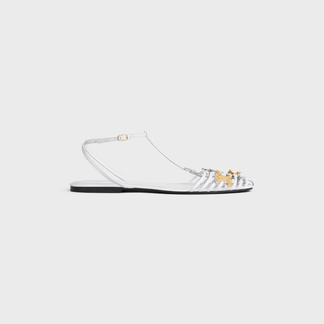 CELINE CAGE FLAT SANDAL IN GOATSKIN