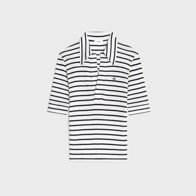 CELINE polo shirt IN striped silk jersey