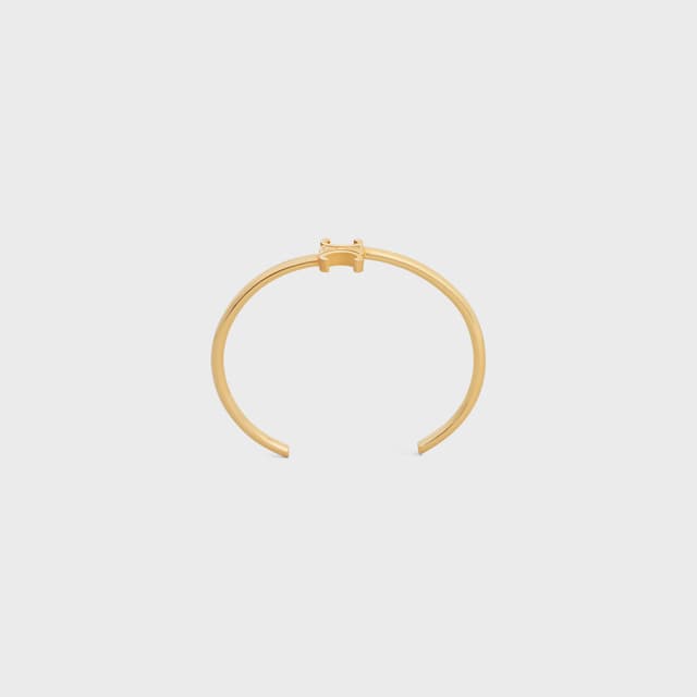 CELINE Triomphe Asymmetric Cuff in Brass with Gold Finish