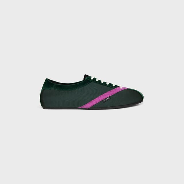 CELINE THE FLAT SNEAKER IN GROS GRAIN, VELVET, SUEDE CALFSKIN AND LAMBSKIN