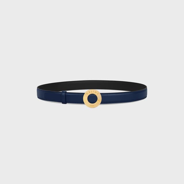 CELINE CELINE DISC BUCKLE 25MM IN METAL & Reversible Strap 25MM IN Smooth and Grained Calfskin
