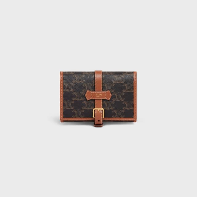 CELINE JEWELRY POUCH IN TRIOMPHE CANVAS AND CALFSKIN