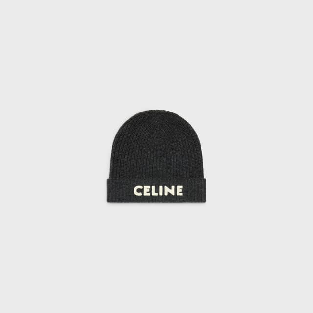 CELINE celine beanie in ribbed wool