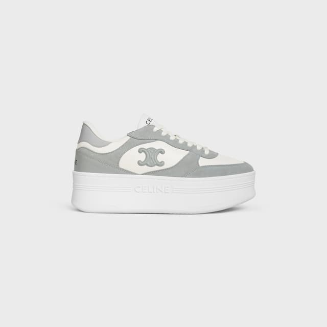 CELINE BLOCK WEDGE SNEAKER IN CALFSKIN AND SUEDE CALFSKIN