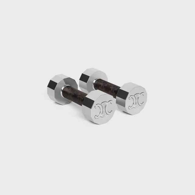 CELINE DUMBBELLS 2KG IN STEEL AND TRIOMPHE CANVAS