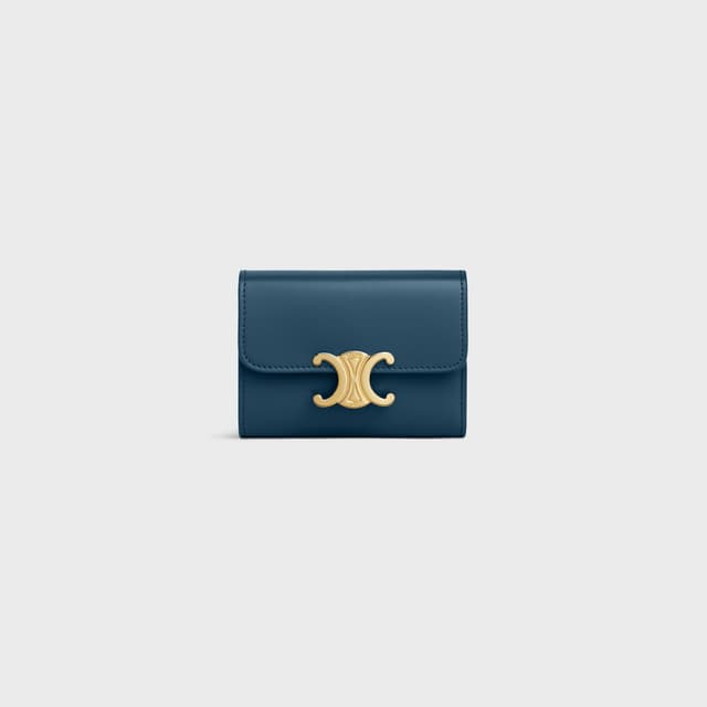 CELINE COMPACT WALLET WITH COIN TRIOMPHE IN Shiny calfskin