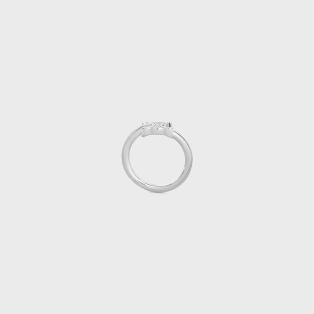 CELINE Triomphe Asymmetric Ring in Brass with Rhodium Finish