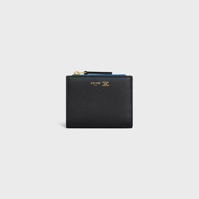 CELINE COMPACT WALLET TRIOMPHE STAMP IN SUPPLE GRAINED CALFSKIN