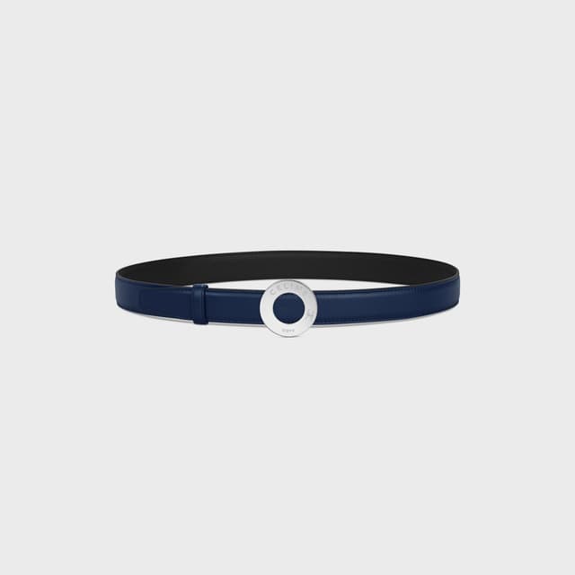 CELINE CELINE DISC BUCKLE 25MM IN METAL & Reversible Strap 25MM IN Smooth and Grained Calfskin