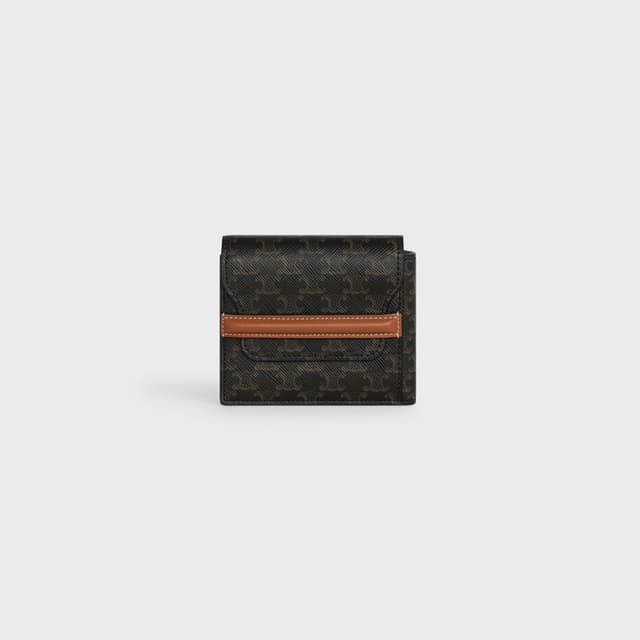 CELINE Origami card holder IN Triomphe Canvas and lambskin