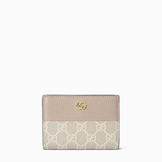 Gucci Mit Initialen personalisierenKleine, zweifarbige GG Marmont Brieftasche€ 530