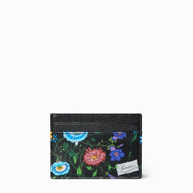 Gucci Flora-motif card case