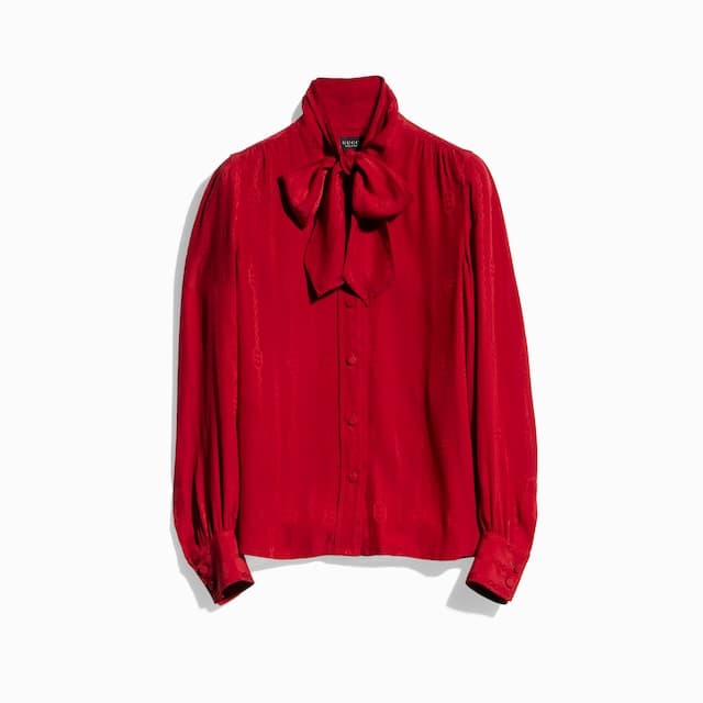 Gucci Sold out onlineInterlocking G chain silk jacquard shirt