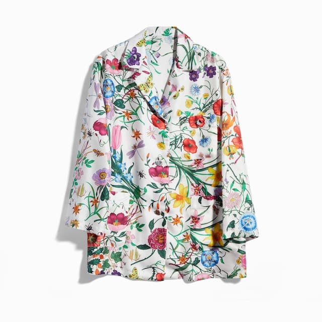 Gucci Printed silk twill shirt