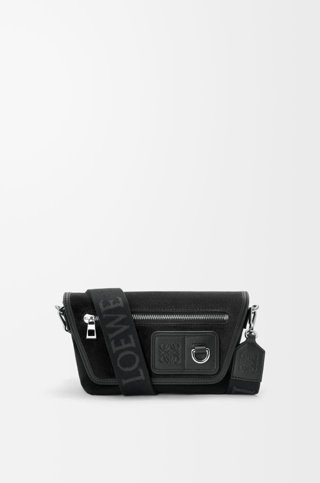 LOEWE Mini Flex messenger in canvas and suede