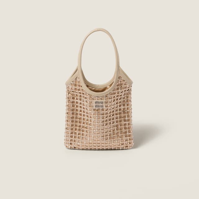 Miu Miu Ivy satin handbag with synthetic crystals